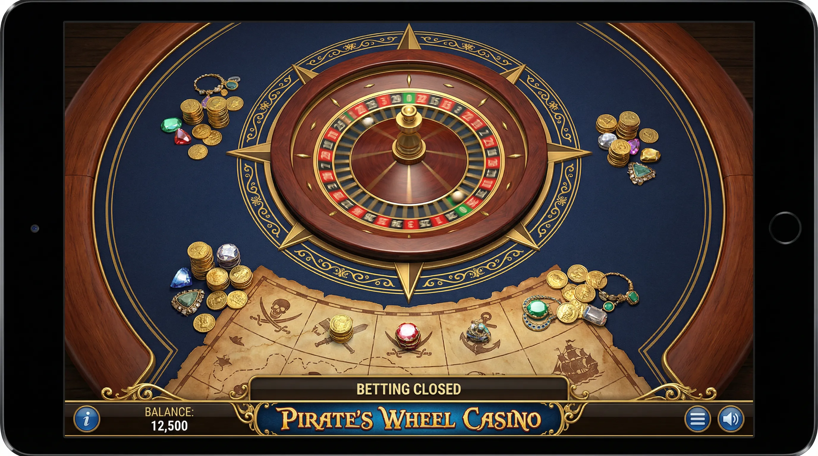 Roleta Temática de Piratas com Bússola Dourada no 161bet